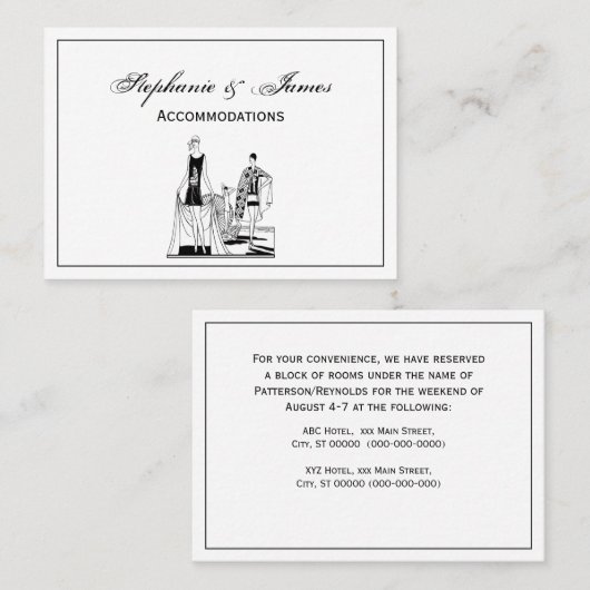 Kunst Deco Fashionable Dames in het strand Visitekaartje (Voorkant / Achterkant)