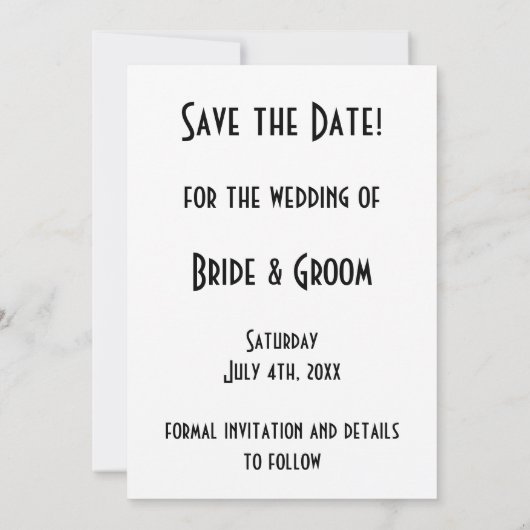 kunst Deco Fireworks Wedding Save the Date (Achterkant)