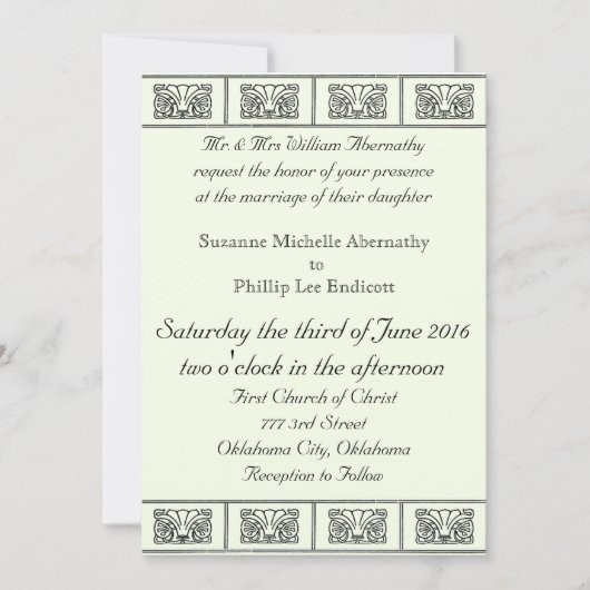  kunst Deco Flowers Wedding Kaart (Voorkant)