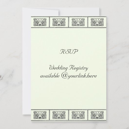 kunst Deco Flowers Wedding Kaart (Achterkant)