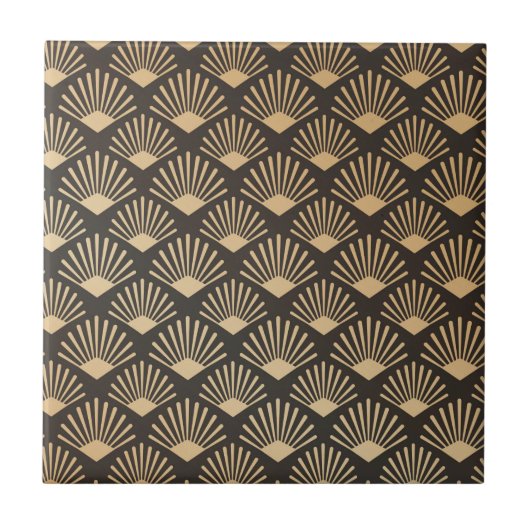 Kunst Deco Gatsby Fan Pattern Tegeltje (Voorkant)