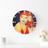 Kunst Deco Gatsby Girl Wall Clock uit 1920 Grote Klok (Huis)
