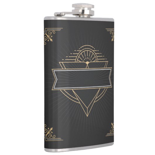 Kunst Deco Gatsby Style Hip Flask uit 1920 Heupfles (Rechts)