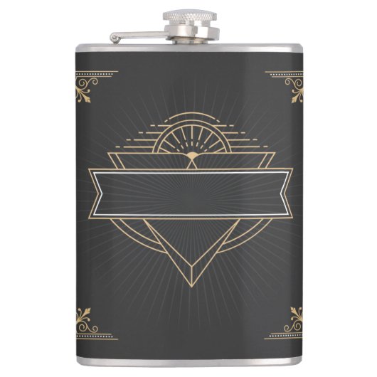 Kunst Deco Gatsby Style Hip Flask uit 1920 Heupfles (Voorkant)