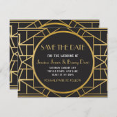 Kunst Deco Gatsby van 1920s sparen de Datum Uitnod Save The Date (Voorkant / Achterkant)