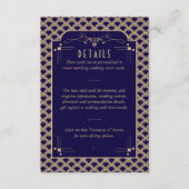 Kunst Deco Gatsby Wedding Detail van de   van 1920 Informatiekaartje (Voorkant)