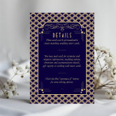 Kunst Deco Gatsby Wedding Detail van de   van 1920 Informatiekaartje