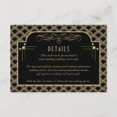 Kunst Deco Gatsby Wedding Detail van de   van 1920 Informatiekaartje (Voorkant)