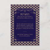 Kunst Deco Gatsby Wedding Detail van de   van 1920 Informatiekaartje (Voorkant)