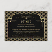 Kunst Deco Gatsby Wedding Detail van de   van 1920 Informatiekaartje (Voorkant)