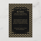 Kunst Deco Gatsby Wedding Detail van de   van 1920 Informatiekaartje (Voorkant)