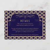 Kunst Deco Gatsby Wedding Detail van de   van 1920 Informatiekaartje (Voorkant)