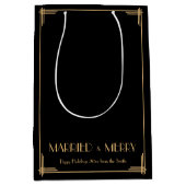 Kunst deco gehuwd en prettige kerstcadeautassen medium cadeauzakje (Voorkant)