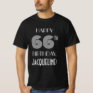 Kunst Deco Geïnspireerd Stijl 66th Birthday Shirt