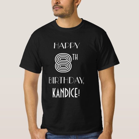 Kunst Deco Geïnspireerd Stijl 8th Birthday Shirt (Voorkant)