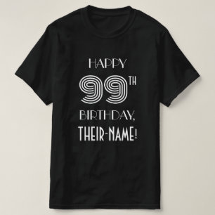 Kunst Deco Geïnspireerd Stijl 99th Birthday Shirt