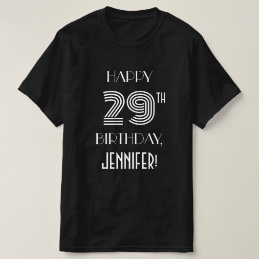 Kunst Deco Geïnspireerde stijl 29th Birthday Shirt (Design voorkant)