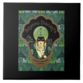 Kunst deco gemaskerde vrouw tegeltje (Voorkant)