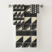  kunst Deco Geometrische vormen Zwart-wit Bad Handdoek (Insitu)