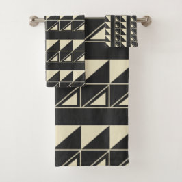  kunst Deco Geometrische vormen Zwart-wit Bad Handdoek