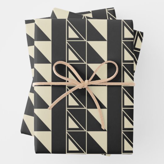 kunst Deco Geometrische vormen Zwart-wit Inpakpapier Vel (In situ)