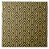 Kunst Deco Gold getild patroon Tegeltje (Voorkant)