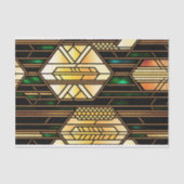 Kunst Deco Gold Glas in lood Kunstwerk Klein Tissuepapier (Voorkant)