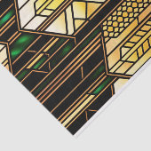 Kunst Deco Gold Glas in lood Kunstwerk Klein Tissuepapier (Detail)