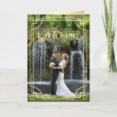 Kunst Deco Gold Green voegt uw foto toe Bedankkaart (Voorkant)