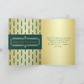 Kunst Deco Gold Green voegt uw foto toe Bedankkaart (Binnen)