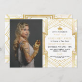 Kunst Deco Gold Photo Afstuderen Gatsby Party 1920 Kaart (Voorkant / Achterkant)