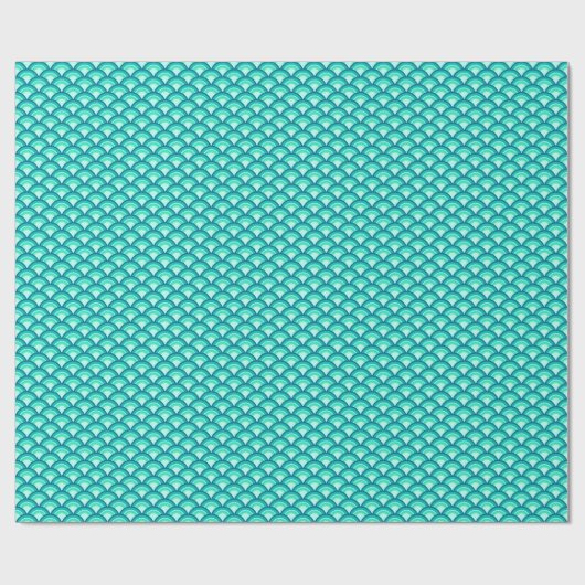 Kunst Deco-golfpatroon - schaduwen van turquoise Cadeaupapier (Vlak)