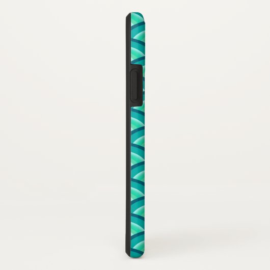 Kunst Deco-golfpatroon - schaduwen van turquoise Case-Mate iPhone Case (Achterkant/rechts)