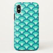 Kunst Deco-golfpatroon - schaduwen van turquoise Case-Mate iPhone Case (Achterkant)