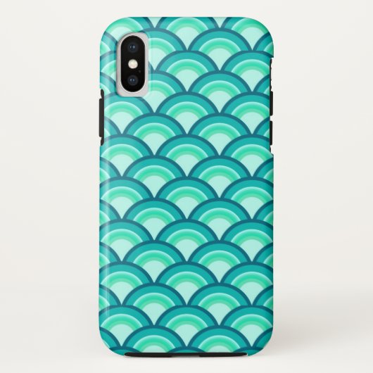 Kunst Deco-golfpatroon - schaduwen van turquoise Case-Mate iPhone Case (Achterkant)