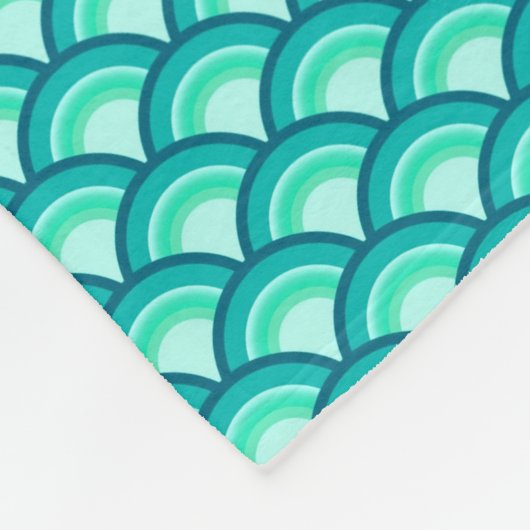 Kunst Deco-golfpatroon - schaduwen van turquoise Fleece Deken (Hoek)
