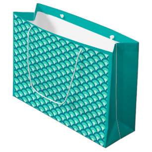 Kunst Deco-golfpatroon - schaduwen van turquoise Large Cadeautasje