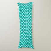 Kunst Deco-golfpatroon - schaduwen van turquoise Lichaamskussen (Voorkant Verticaal)