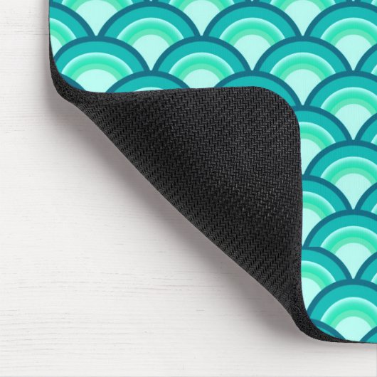 Kunst Deco-golfpatroon - schaduwen van turquoise Muismat (Hoek)
