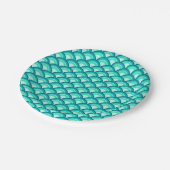 Kunst Deco-golfpatroon - schaduwen van turquoise Papieren Bordje (Gekanteld)