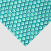 Kunst Deco-golfpatroon - schaduwen van turquoise Tissuepapier (Detail)