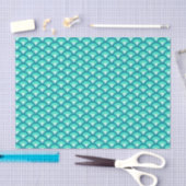 Kunst Deco-golfpatroon - schaduwen van turquoise Tissuepapier (Craft)