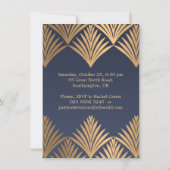 Kunst deco gouden bladeren op de blauwe Pensioenpa Kaart (Achterkant)