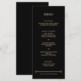 Kunst Deco Gouden Lijst Trouwmenu in Vintage Stijl Menu