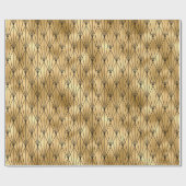 Kunst deco goudzwart betegeld patroon cadeaupapier (Vlak)