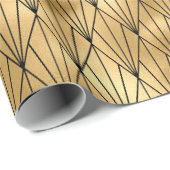 Kunst deco goudzwart betegeld patroon cadeaupapier (Rol Hoek)