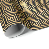 Kunst deco goudzwart betegeld patroon cadeaupapier (Rol Hoek)