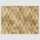 Kunst deco goudzwart betegeld patroon tissuepapier (Voorkant)