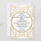 Kunst Deco Graduation Party Gatsby Gold Invite uit Kaart (Voorkant)