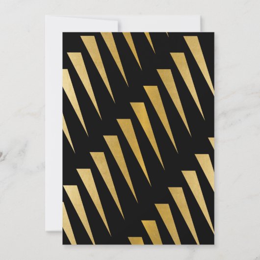 Kunst Deco Graduation Party Gold Invite Gatsby uit Kaart (Achterkant)